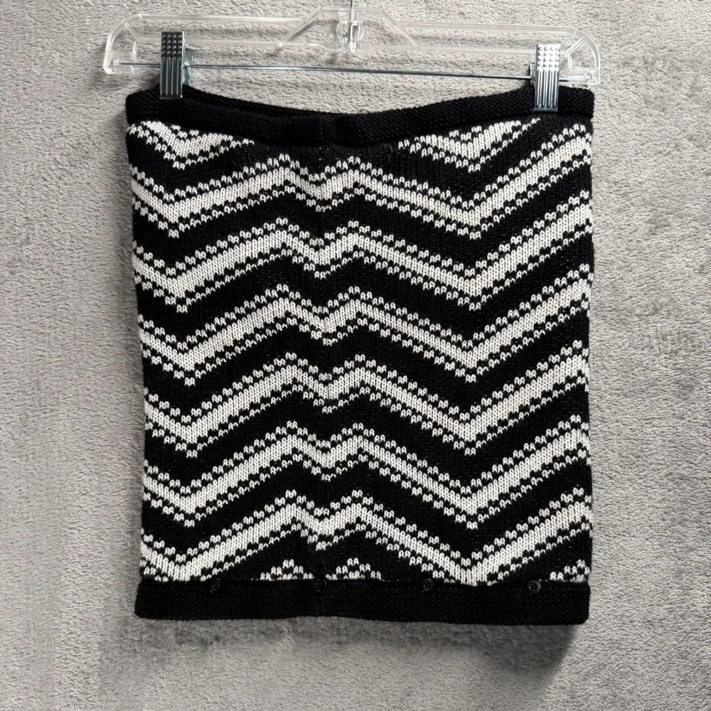 Lululemon Cashmere Blend Chevron Knit Neck Warmer OS Gaiter Black White Winter